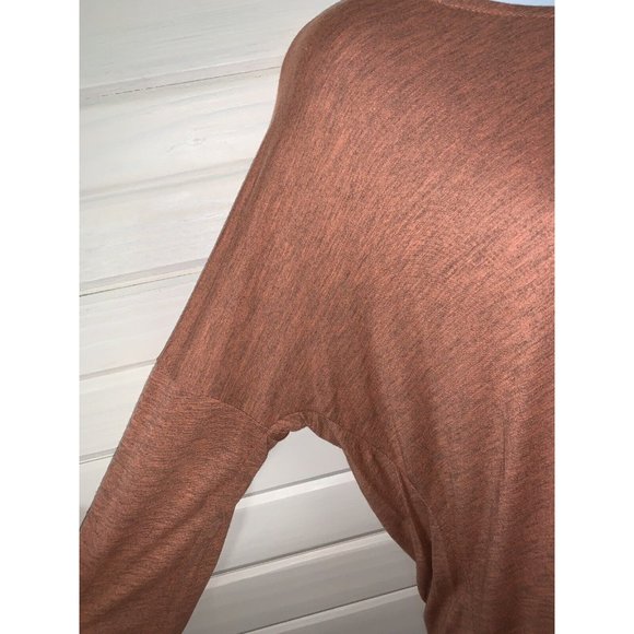 NWT Soprano Womens Sz MEDIUM Heathered Rusty Orange Scoop Neck Pullover USA MADE - Picture 4 of 10